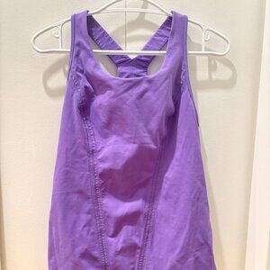 Lululemon Purple Cross-Back Tank Top with Built-In Bra Size 8